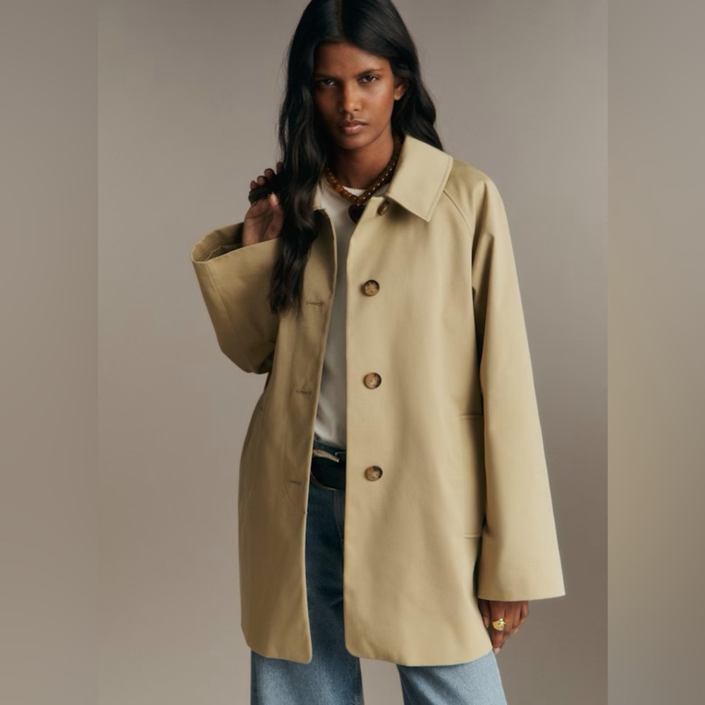 Sezane Carter Trench Coat Light Beige